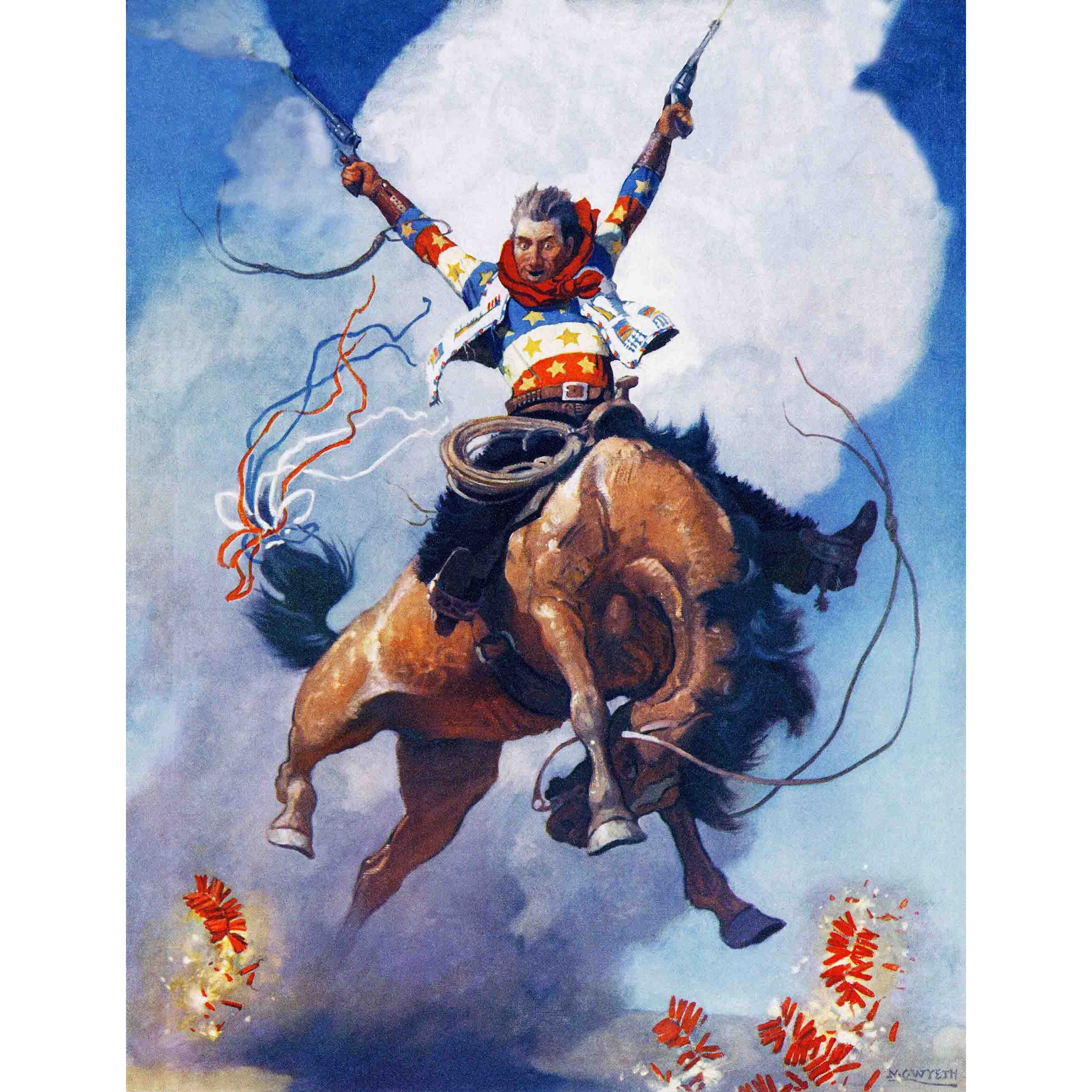 Marmont Hill Guns A Blazing by N.C. Wyeth Painting Print on Canvas
