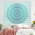 thumbnail image 5 of Green Mandala Tapestry Indian Hippie Bohemian Psychedelic Tapestries Women Wall Hanging for Bedroom Teen Girl (Green Ombre, 51.2" x 59.1"), 5 of 6