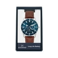 thumbnail image 5 of George Men's Brown Strap Blue Dial 3-Eye Wristwatch, 5 of 5