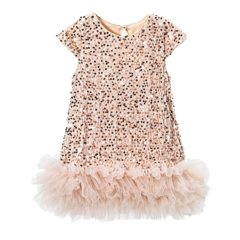 lcziwo Girls Sequin Dress Shiny Short Cap Sleeve Midi Sparkly Party Dress Kids Petite A Line Glitter Performance Dresses, Beige, 6-7 Years lcziwo Girls Sequin Dress Shiny Short Cap Sleeve Midi Sparkly Party Dress Kids Petite A Line Glitter Performance Dresses, Beige, 6-7 Years