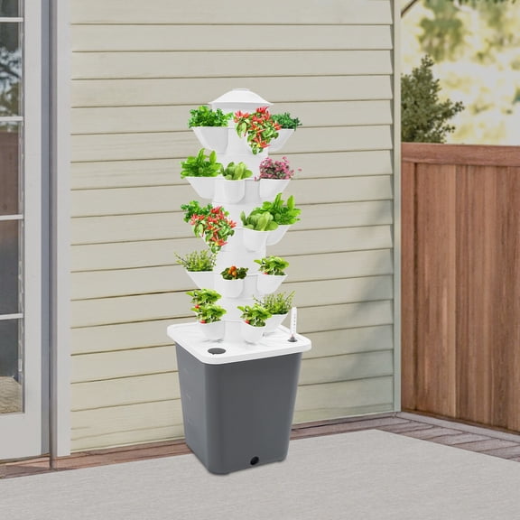 25-Pod Hydroponic Growing Kit with 10L Water Tank for Indoor Gardening