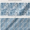 thumbnail image 2 of Soimoi Blue Cotton Cambric Fabric Leaves,Periwinkle & Camellia Floral Fabric Prints By Yard 56 Inch Wide, 2 of 7