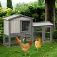 thumbnail image 4 of Gymax 58'' Wooden Rabbit Hutch Large Chicken Coop Weatherproof Indoor Outdoor Use Gray, 4 of 10