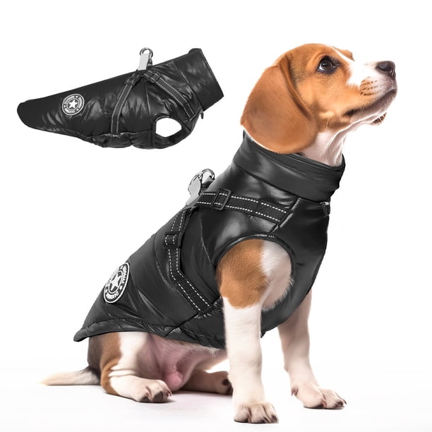 Ropa para perros de otoño e invierno, impermeable, resistente al viento, acolchada de algodón, ropa reflectante y cálida para cachorros