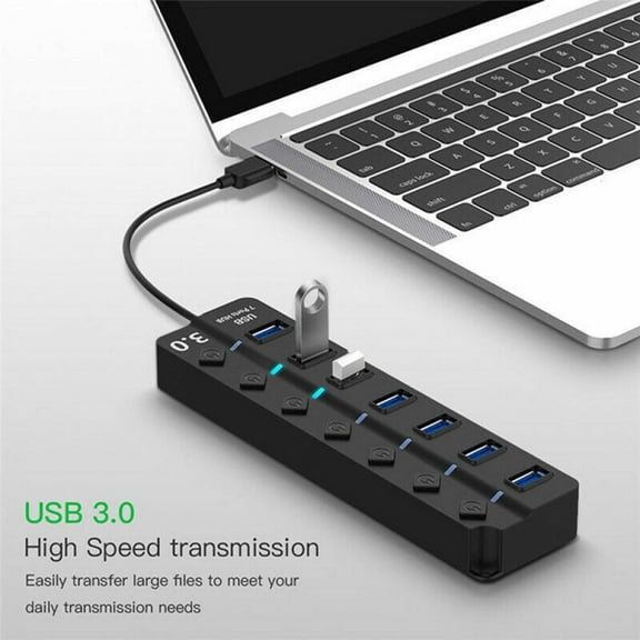 Project Retro USB 3.0 Hub With 7-Port, Individual Switch Adapter