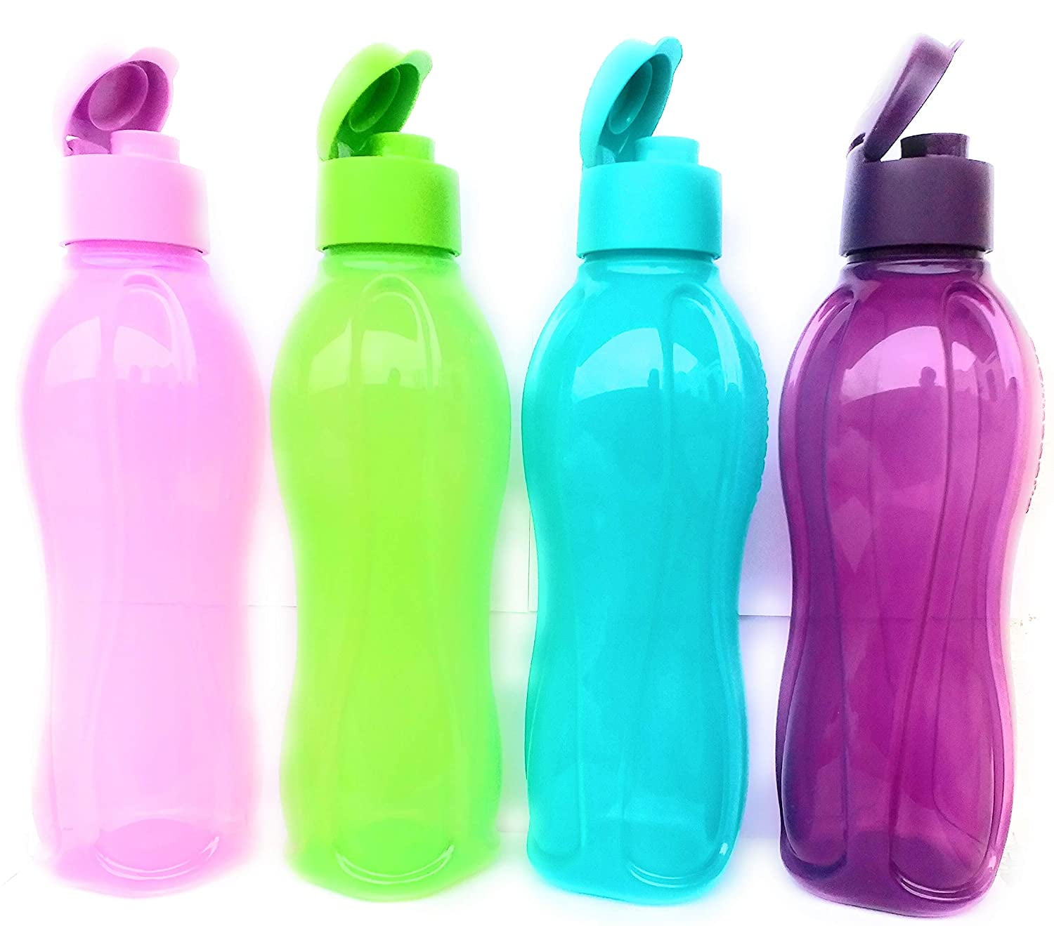 Tupperware Aquasafe Plastic Fliptop Bottle Set, 1 Litre, Set of 4 ...