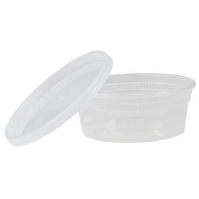 Newspring 8PP 8 oz Heavy Plastic Deli Container with Lid Set of 40
