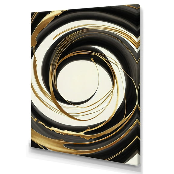 Designart Gold Glamour Circle IV Canvas Wall Art