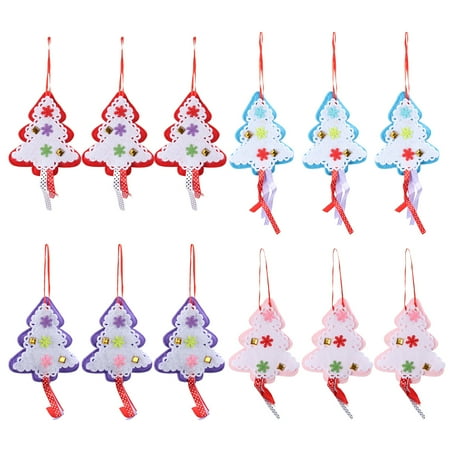 

12Pcs Cloth Art Pendants Xmas Party Hanging Ornaments Xmas Decor (Random Color)