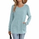 thumbnail image 4 of Neewe Womens Classic Plain Long Sleeve Tops Fall Winter Pullover T Shirts Round Neck Casual Fashion Basic Sweatershirt with Pocket, 4 of 5