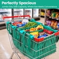thumbnail image 2 of Handy Sandy 3-Pack Reusable Shopping Bags with Cart Clips and Pockets, Eco-Friendly Grocery Tote Organizer, Foldable, Washable, 40 lb Capacity, Patent- Green, 2 of 7