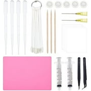 47pcs Epoxy Resin Jewelry Making Kits Resin Making Tools Includes Mats Protective Films Needle Dispense