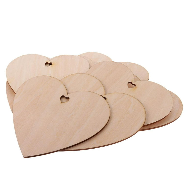 Cheers.US Wooden Heart Slices Discs Tags, Wood Love Ornament