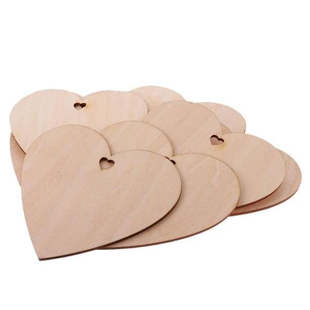Juego de 100 recortes de madera natural para manualidades, cumpleaños, decoración del hogar 10 piezas 120 mm