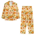 thumbnail image 6 of FOR U DESIGNS Thanksgiving Pumpkin Womens Button Down Pajama Sets Long Sleeve Pj Pants Set 2 Pack Size XS Sleepwear with Pockets Nigtwear Long Tops for Women Fall, 6 of 7