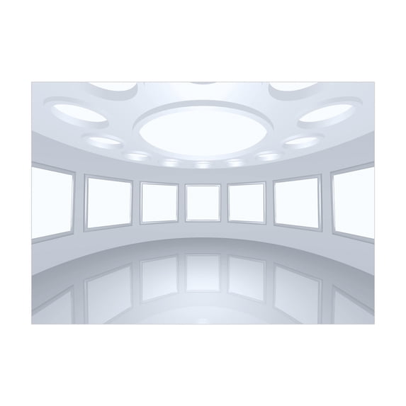 Ambesonne Futuristic Jigsaw Puzzle Durable Cardboard, Picture Gallery 3D, 1000 pcs, White Coconut