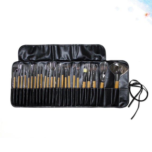 CTIRCHIU 24pcs Bamboo Makeup Brushes Long Handle Assorted Color for Women with Cosmetic Application
