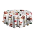 thumbnail image 5 of White Christmas Santa and Gift Pattern Round Tablecloth 60"x60",Wrinkle Wipeable Table Cloth for Kitchen Dining Room Picnic Patio Party, 5 of 6