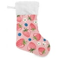 thumbnail image 5 of SKYSONIC Strawberry Christmas Stocking Personalized Large Candy Stocking Hanging Gift Xmas Stockings Decoration for Family Holiday Party Ornaments Decor Fireplace, 5 of 7
