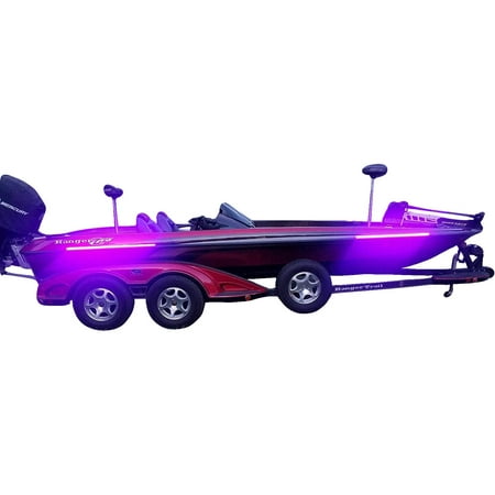 Fishing Vault High Output Ultra Violet UV Black Light LED Light Strip for Bass Boats & Night Fishing - Pack of