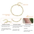 thumbnail image 4 of 555Jewelry 2mm Stainless Steel Dainty Adjustable Curb Link Chain Bead Bracelets for Women, Gold, 7.5 Inch, 4 of 6
