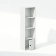 thumbnail image 2 of Furinno Luder 4-Tier Standing Shelf Bookcase with 1 Door Storage Cabinet, White, 2 of 6