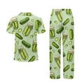 thumbnail image 6 of Yuyamidu Pickled Cucumber Women's 2-Piece Pajama Set Short Sleeve Nightshirt & Sleep Pants Soft Comfy PJs Loungewear, Green, 6 of 7