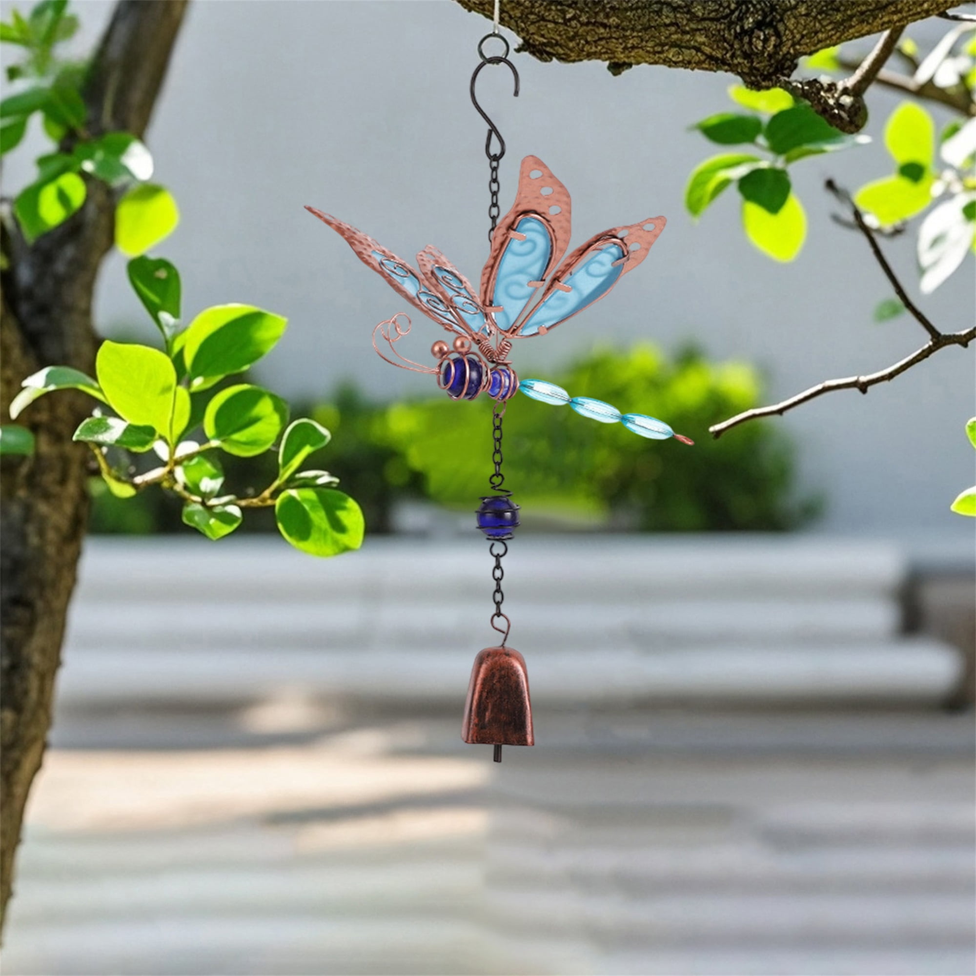 nvzhuang Solar Dragonfly Wind Chimes for Outside Creative Wind Spinners Hanging Decor for Home Garden Patio
