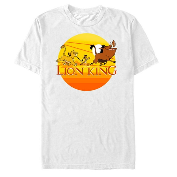 Men's Lion King Simba Timon and Pumbaa Strut Graphic Tee White Medium