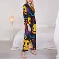 thumbnail image 3 of Pofeuu Playful Ghosts Night Sky Print Womens Pajamas Set Long Sleeve Sleepwear Button Down Nightwear Soft Pj Lounge Sets Button Down Pajamas Women-XX-Large, 3 of 7