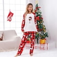 thumbnail image 2 of Nmnitkp Christmas Pajamas for Family Add Festive Atmosphere Family Christmas Pajamas Matching Sets PJ's Sleepwear Printed Top and Plaid Pants with Pockets Family Christmas Pajamas Matching Sets, 2 of 6