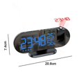 thumbnail image 4 of Projection Digital Alarm Clock, Led Mirrored Bedside Clocks Radio With 180 Projector , Dual Alarms, Usb Charger-Blue, 4 of 4