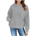 thumbnail image 5 of Bnwani Big Girls Hoodies Crew Neck Long Sleeve Sweatshirt Plain Tops Pullover Size 7-8, 5 of 7