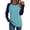 Sky Blue-17, variant on DISKEBUISS Women's Long Sleeve Raglan T-Shirts Crew Neck Color Block Tops for Fall Casual Loose Blouse