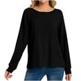 thumbnail image 2 of Casual Women's Tops Fashion Plus Size Women's Solid Color Long-sleeved Pullover Casual Fashion Top, 2 of 6