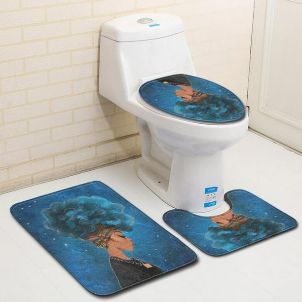 EGNMCR Outdoor Rug Bathroom Rugs Foot Cushions 3piece Retro Nonslip