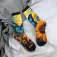 thumbnail image 5 of Fuzoiu Colorful Cloud Butterfly Sunflower Print Athletic Crew Socks for Men & Women,Casual Crew Socks,Above Ankle Crew Socks for Business, Casual, 5 of 6