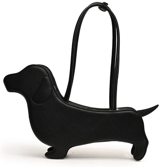 Jiibva Cartoon Dog Shaped Shoulder Bag Unique Dachshund Design Underarm Bag PU Leather Purse Handbag for Women and