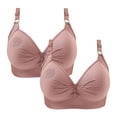 thumbnail image 1 of Timegard Soutiens-gorge Sans Fil pour Femmes 2 Pcs Froncés Maintien Complet Bretelles Ajustables Confortables Quotidiens Soutiens-Gorge pour Aînées, 1 of 7