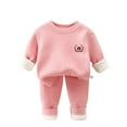 thumbnail image 2 of ATOGUTA Boys Thermal Set Fleece Lined Long Johns Base Layer Top and Bottom for Cold Weather Size 0-11, Pink, 2 of 6