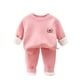 thumbnail image 2 of Conjuntos de blusas y camisas de cuello redondo y manga larga para niños con estampado forrado de vellón para mayor calidez Conjunto de ropa de dormir de manga larga con cuello redondo para el hogar d, 2 of 6
