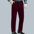 thumbnail image 2 of Dagegui Mens Corduroy Work Pants Formal Straight Leg Long Pant Slim Fit Business Office Trousers Wine L, 2 of 5