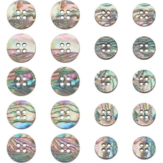PH PandaHall 80pcs 14mm Round Shell Buttons - 8 Colors, Natural Seashell 2-Hole Buttons For Sewing & Crafts