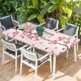 thumbnail image 2 of Happy Easter Table Cloths for 5 Foot Rectangle Tables, Pink Spring Gnomes Eggs Flower Branch Rabbit Patio Waterproof Elastic Fitted Tablecloths, Washable Rectangular Table Cover for Camping, 2 of 8