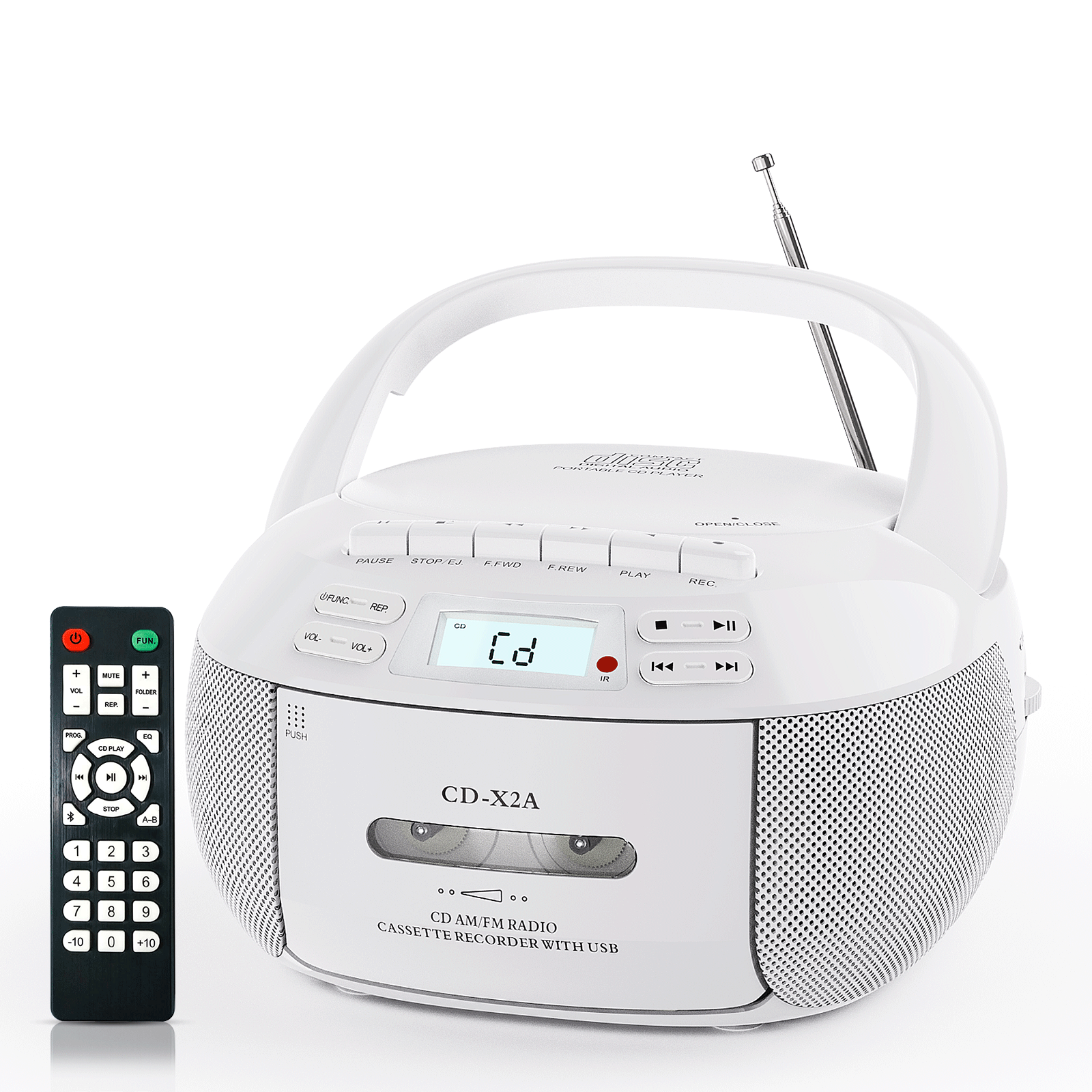 KUEPHOM CD Player Boombox with Cassette, Bluetooth & Radio photo 1