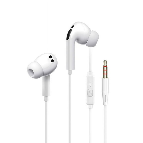 White Earphones in-Ear with Microphone and Call Controller, Noise lsolating, Professional Headphones