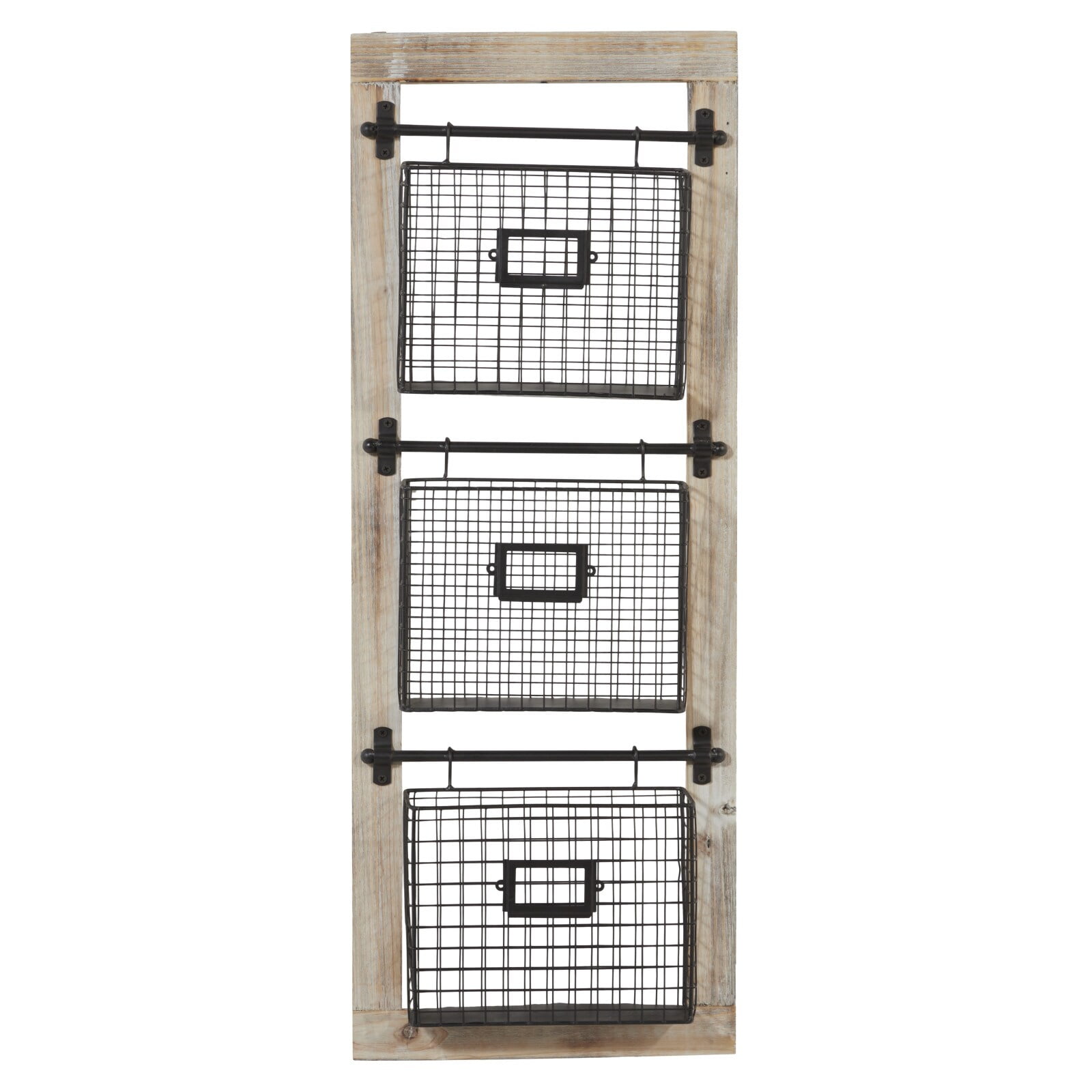 Metal Wire Magazine Newspaper Rack Industrial Style Wall Storage Baskets 2 Sizes 