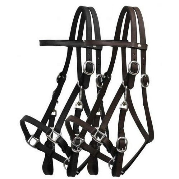 Leather Halter Bridle Combination w/ 7' Leather Split Reins