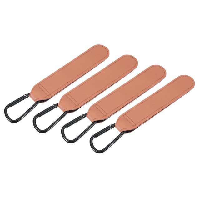 Ganchos de Carrito de Compras REGALWOVEN 4 Pack, Ganchos Ajustables de Cuero para Carritos Multifuncionales para Carritos, Mochilas, Sillas de Ruedas, Carritos de Compras, Naranja Rosa