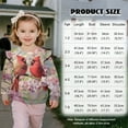 thumbnail image 2 of Xoenoiee Cardinal Cherry Blossom Print Toddler Girls Ruffle Sweatshirt Cotton Sweater Long Sleeve Shirt Little Kids Pullover Tops for Fall Winter Spring, Size 5-6 Years, 2 of 7